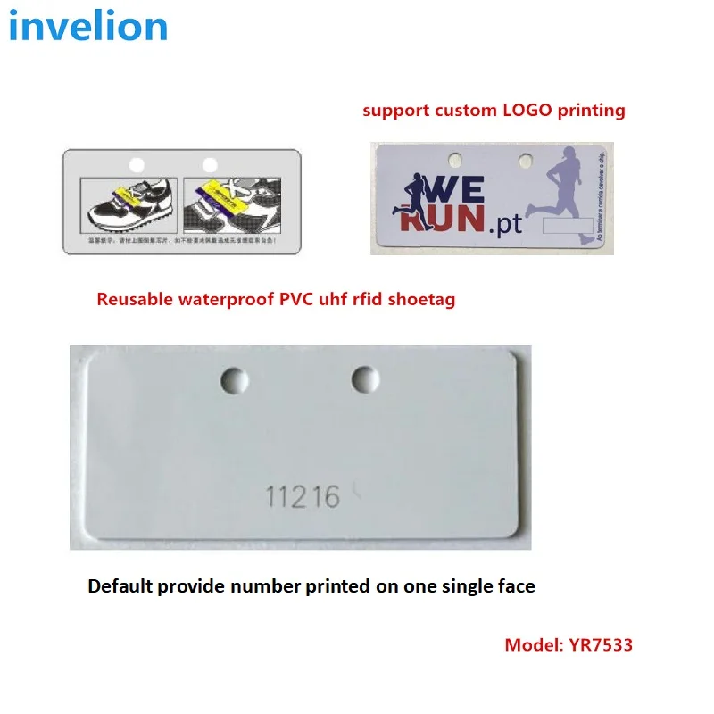 Invelion 860-960MHz uhf rfid DogBone smartrac sticker label tag newest impinj monza R6P chip for race cycling timing system