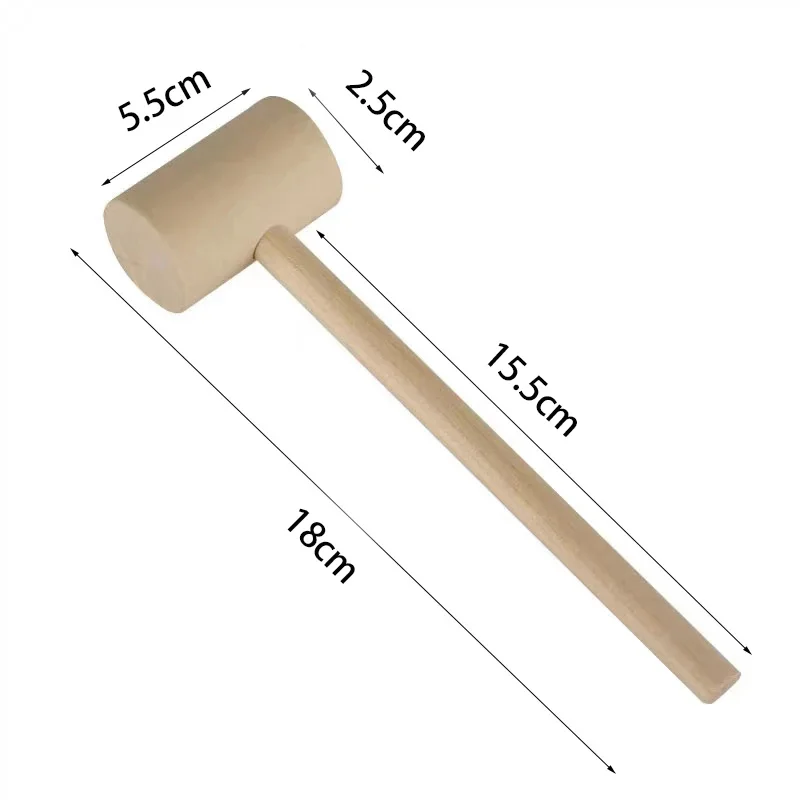 Mini Wooden Hammer Kids Balls Toy Pounder Replacement Wood Mallets Baby Tools for DIY Handicraft Hammer