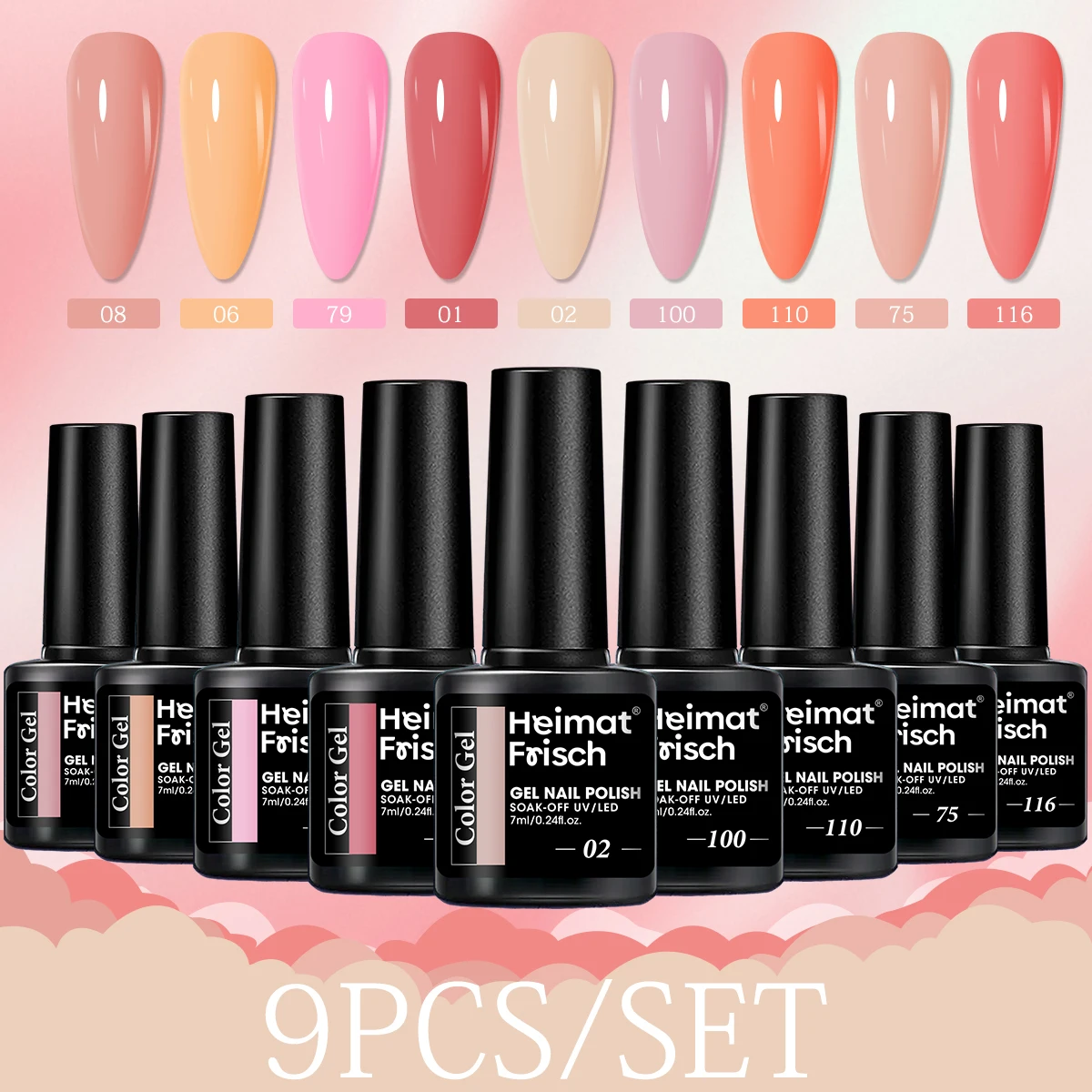 

Набор из 9 предметов, долговечный полуперманентный лак для ногтей, без спирта, съемный, подходит для дома и салона, профессиональный своими руками.