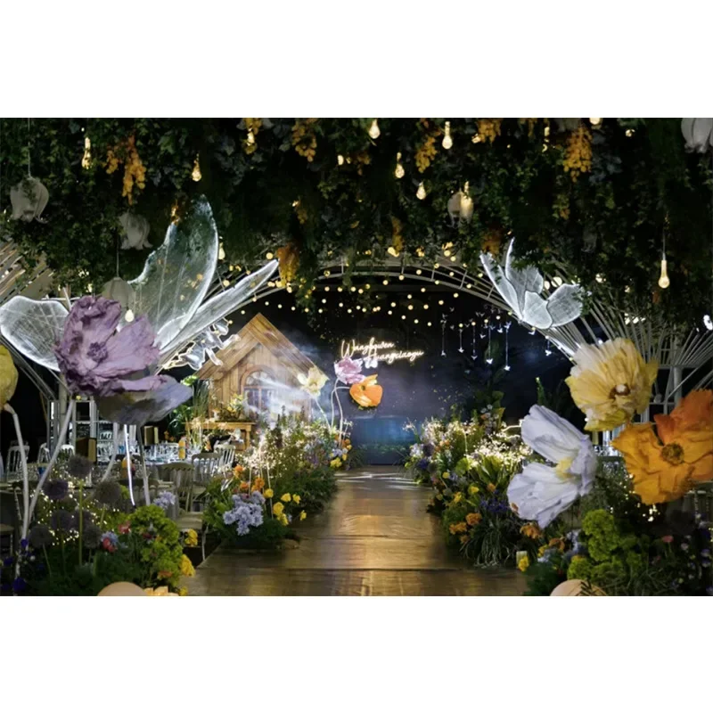 a023 Wedding Decoration Luxury Ceiling Butterfly Road Lead Stage Concert Props Handmade Party Decoration