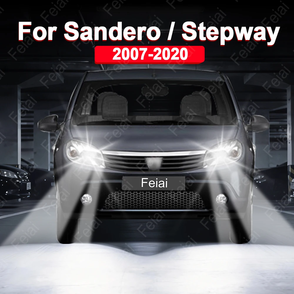 

Светодиодные лампы для фар Renault Sandero Stepway, аксессуары для автомобильных фар, автолампы 2007, 2008, 2009, 2010, 2011, 2012, 2013-2020 гг.