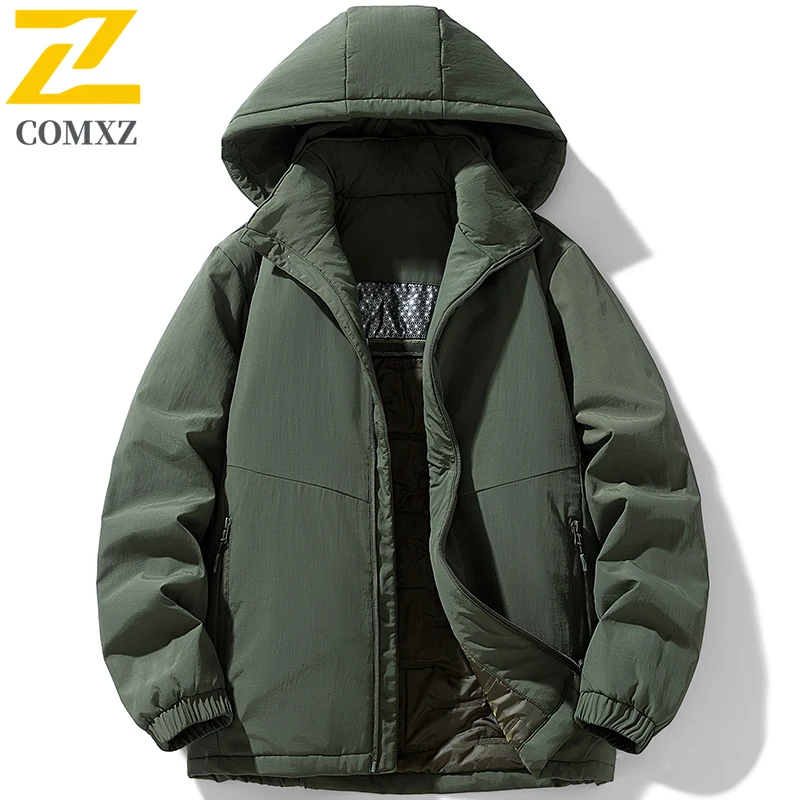

Men Graphene Jacket Thicken Outdoor Skiing Cold Protection Warmth Retention Warm Jacket Detachable Hood Lightweight Winter Parka