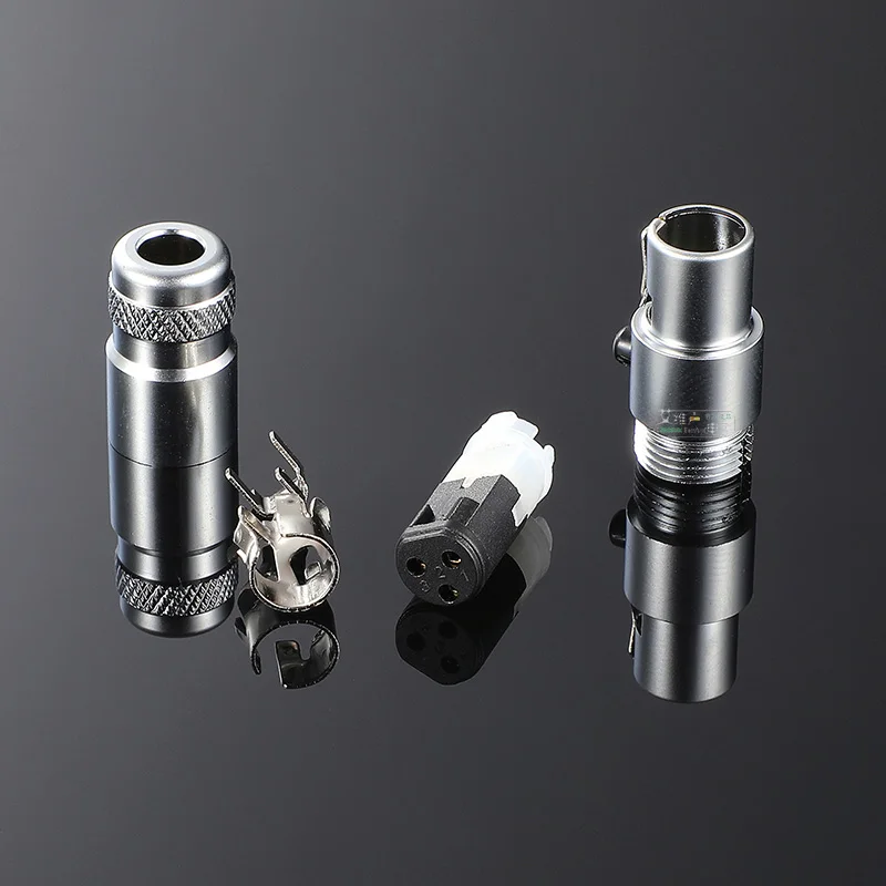 Mini XLR 3-Pin Female Connector Small XLR Mic Plug for Wireless Beltpack Headset Gig Bee Adapter Stage Cable