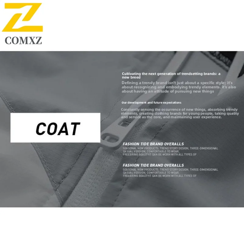 COMXZ 2025 Outdoor Color Block Couple Hooded Work Jacket Waterproof Sport Casual Long Sleeve Windbreaker Unisex Waterproof Coat