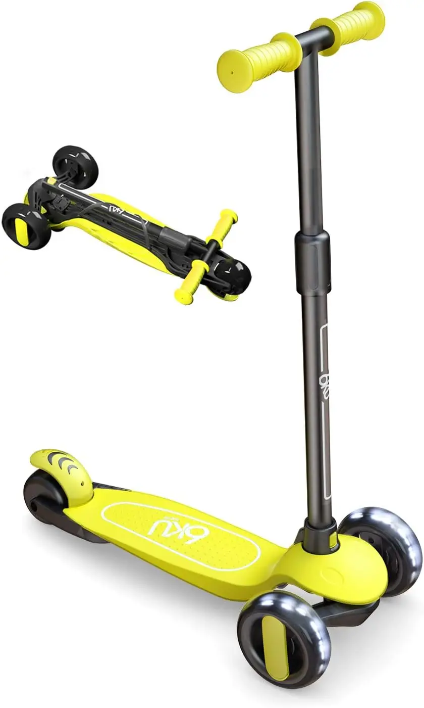 Scooter per bambini dai 3 ai 10 anni con ruote Flash, Scooter per bambini 4 altezza regolabile, ruote a LED in PU Extra-larghe per Scooter per bambini, 3 ruote