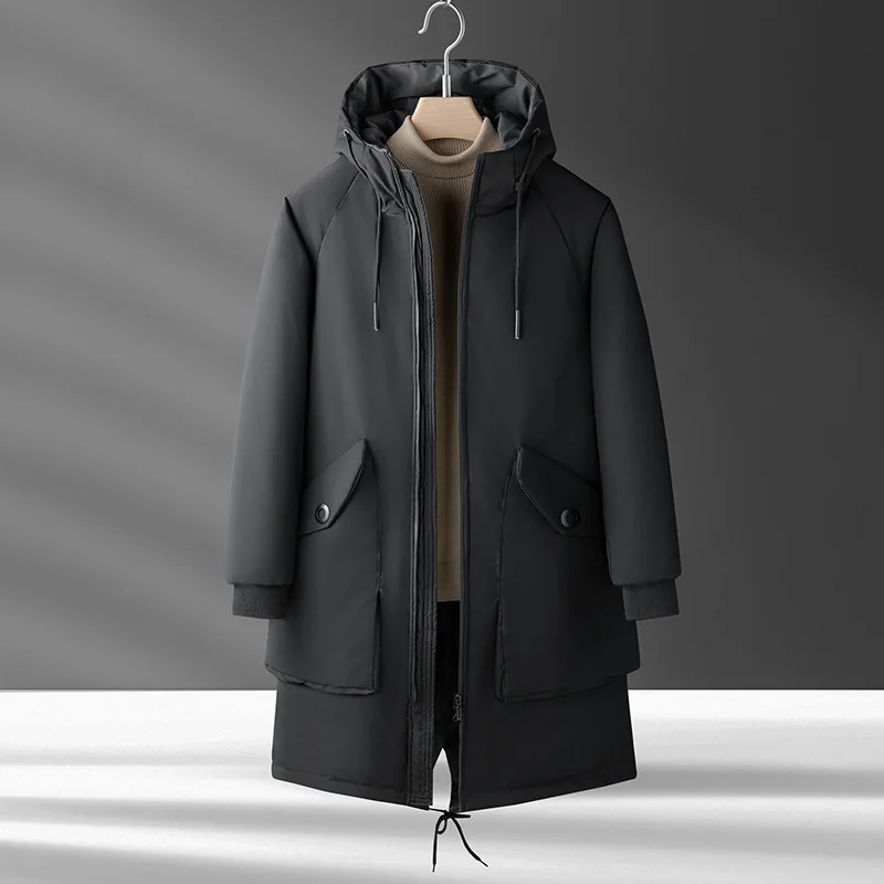 2022 New Winter Down Jacket Men Brand Winter 90% White Duck Down Coat Men Warm Thicken Hooded Solid Zipper Overcoat Men Parkas