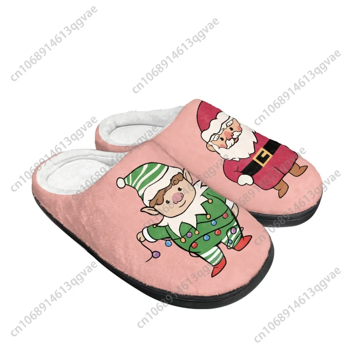 Christmas Cozy Santa Claus Pixie Christmas Home Cotton Slippers Mens Womens Teenager Plush Bedroom Keep Warm Custom Slipper