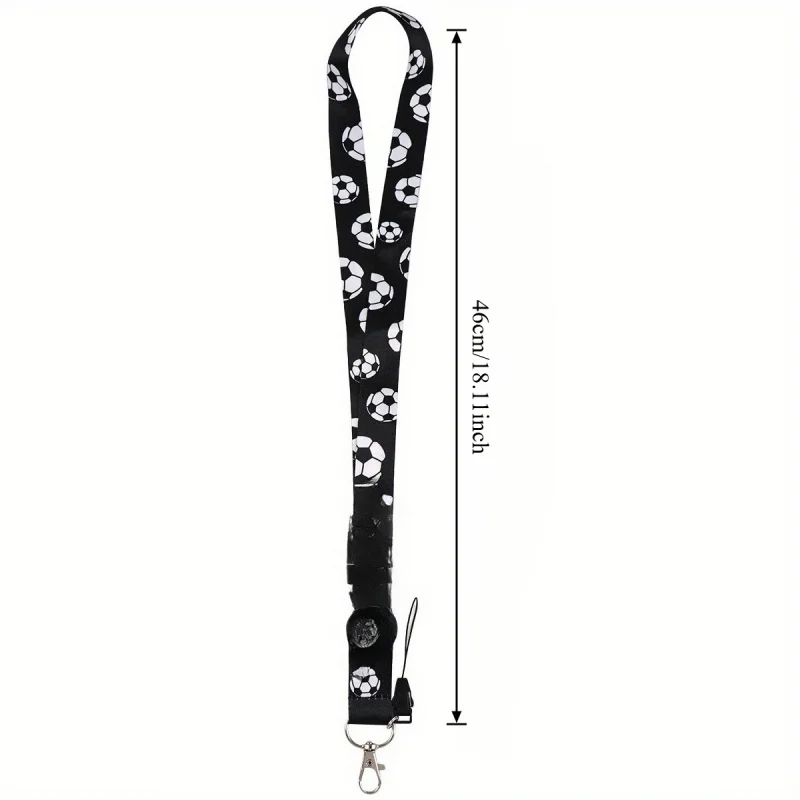 2D 2pcs Football Neck Strap Lanyards for Key Chain ID Card Badge Holder Durable Lariat Hang Rope Practical Key Accessories Gift