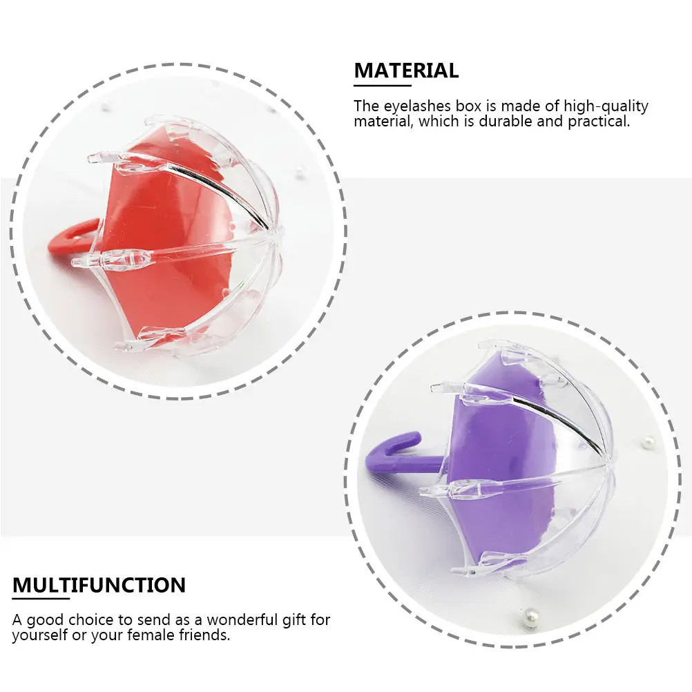 

6pcs False Box Umbrella Shaped Portable ganizer Storage Umbrella Modeling Eyelash for Wedding Miniature Creative