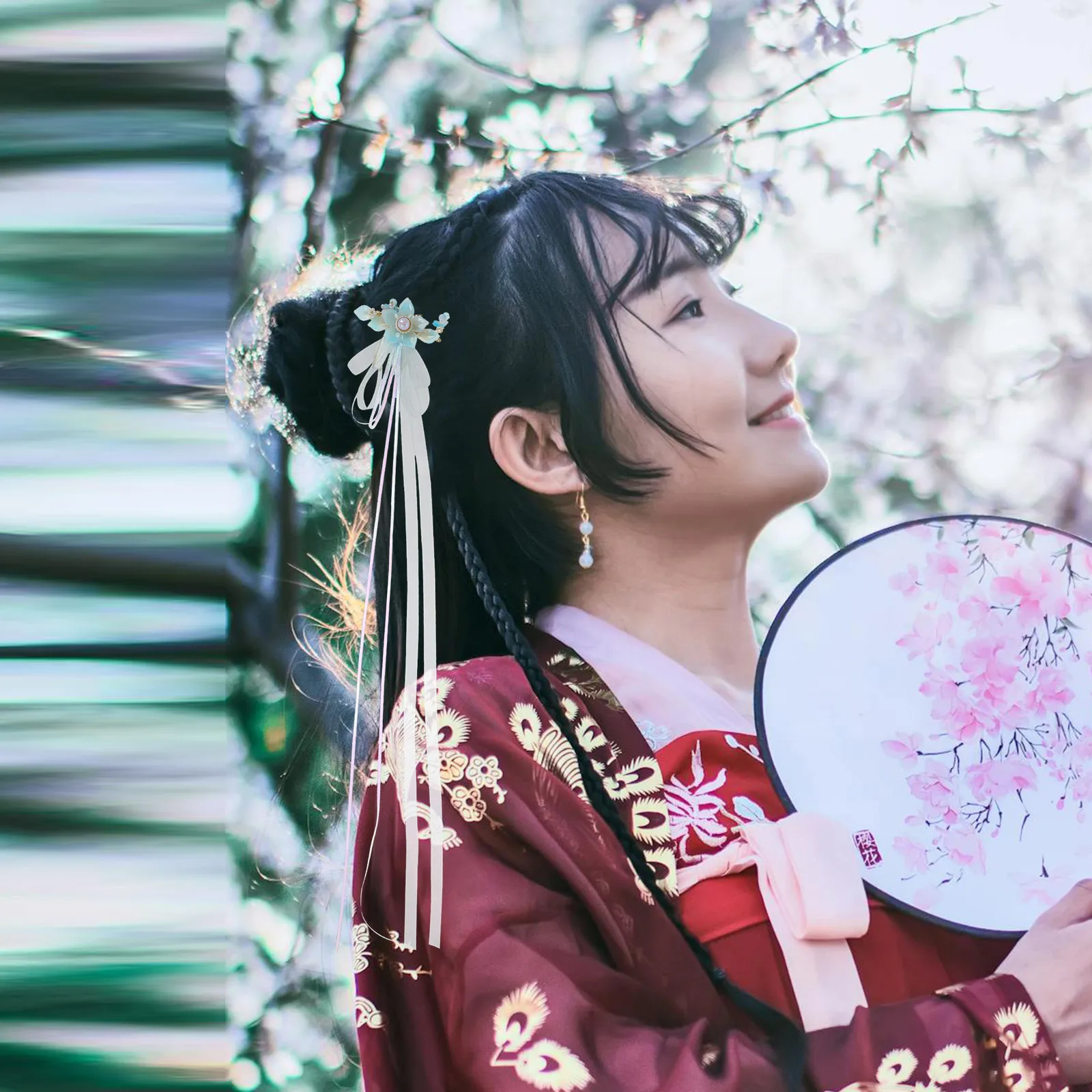 

Ancient Style Hanfu Headdress Hair Accessories Girls Resin Tassels Barrette Hairpins Combs Elegant Tassel Costumes Photography