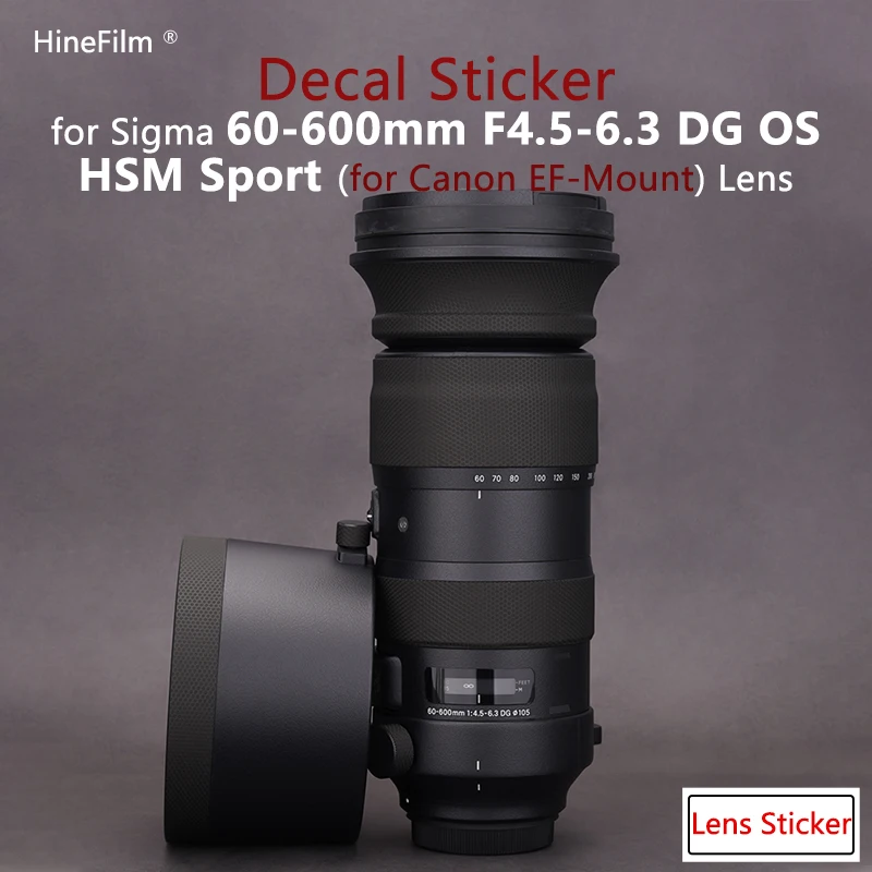 for Sigma 60-600mm f/4.5-6.3 DG OS HSM Sports EF Mount Lens Protective Decal Skin 60 600 Lens Sticker Anti-scratch Warp Cover