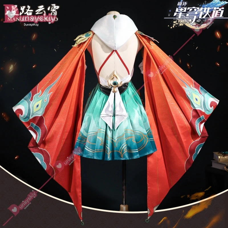 Honkai Star Rail Yunli disfraz de Cosplay para mujer, peluca, vestido, uniforme, pendientes, tocados, anillos, Huaiyan, Xianzhou, Zhuming, fiesta de Halloween