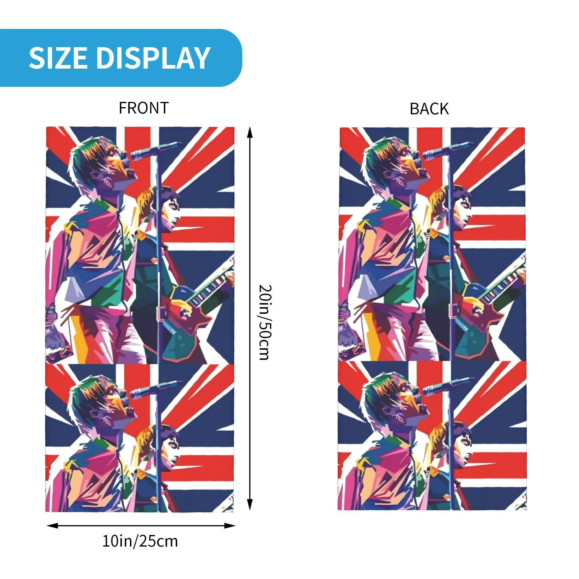 مخصص O-Oasises البريطانية الثقيلة الرقبة الجراب النساء الرجال الأشعة فوق البنفسجية حماية الشتاء باندانا وشاح لركوب الدراجات