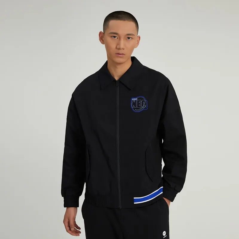 

Adidas Originals Line Classic Black Windbreaker Brand - Signature Logo Practical Pockets Trendy For Urban Active Life