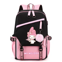 Anime Sanrio My Melody Kuromi Cinnamoroll Plecak płócienny dla dziewczynki Chłopiec Powrót do szkoły Bookbag Mężczyźni Kobiety Torba podróżna Mochila