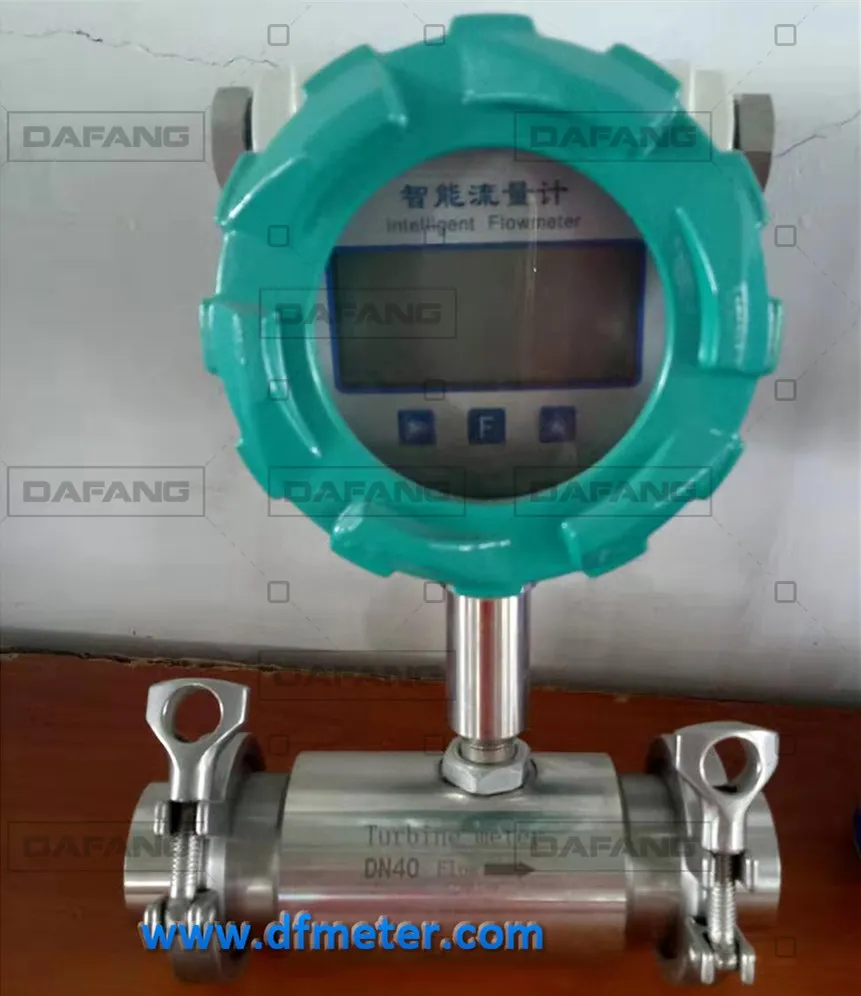 4-20mA RS485 Flange Tri Clamp Stainless Steel Hot Water Flow Meter Oil Flow Meter Turbine Flowmeter for Fuel