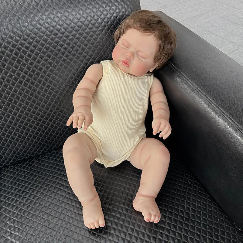 60CM 24Inch Big Fat Baby Reborn Toddler Baby Doll Popular Pickle Handmade Art Dolls with Visible Veins Soft Touch Real Baby