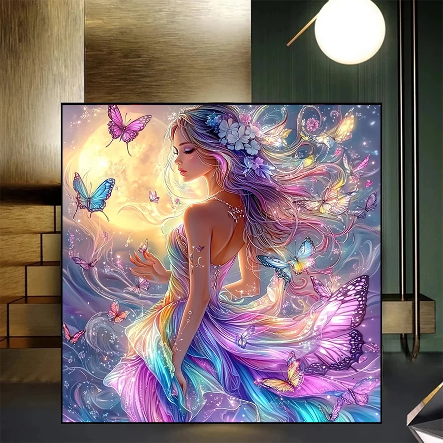 

5D Diamond Art Kit Magical Elf Girl DIY Full Diamond Picture Gemstone Art Crafts Adult Decoration