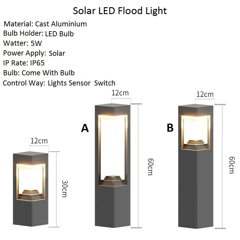 Salor LED Pillar Lamp Garden Outdoor Pillar Light Yard  Black Post Light Shop Outside Post Light Home Post Lighting Include Bulb