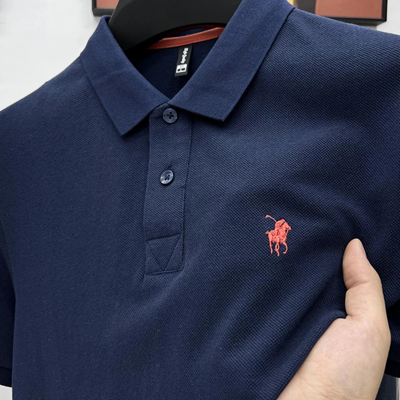 

100%cotton Brand Men's Summer Short-Sleeved Polo Shirt Lapel Embroidery Exquisite T-Shirt Leisure Ventilate Fashion Men Clothing