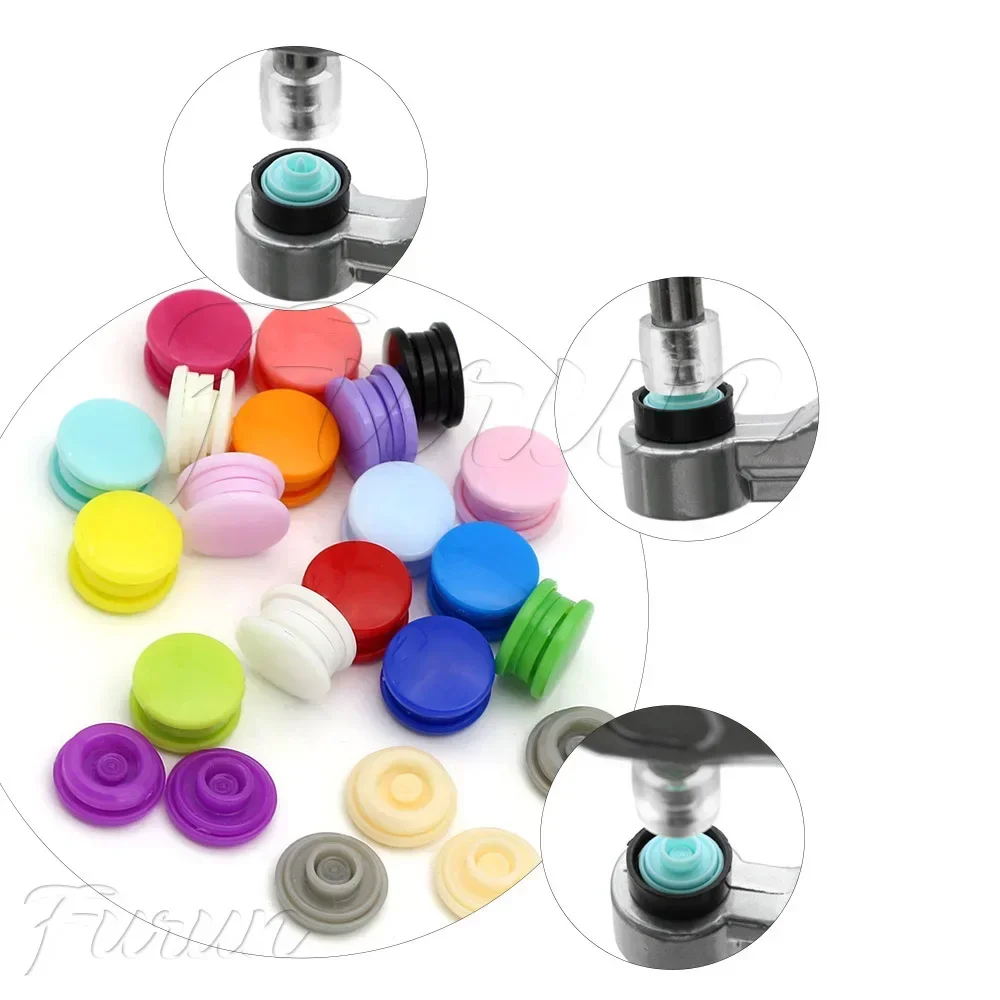 100sets Multiple Colors Plastic Snap Buttons Round Press Stud Fasteners for Baby Clothes Garment Accessories DIY Craft 20Colors