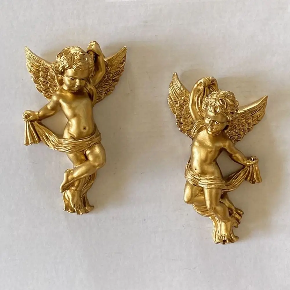 

1 Pair Creative Cute Cherub Angel Statue Cartoon Handicraft Wall Hanging Angel Ornaments Resin Craft Angel Sculptures Room