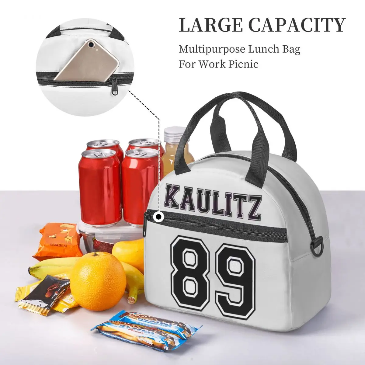 Tokio-Hotel-Emblem Large Thermal Insulated Lunch Bags With Adjustable Shoulder Strap Portable Food Bag Cooler Thermal Lunch Box