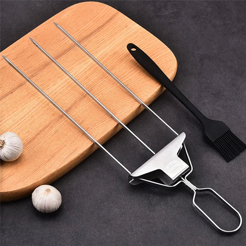 

F-F 3-сторонние шампуры для гриля - гриль Savant, трехзубчатая вилка для барбекю, набор шампуров для шампуров для барбекю на открытом воздухе для гриля мяса