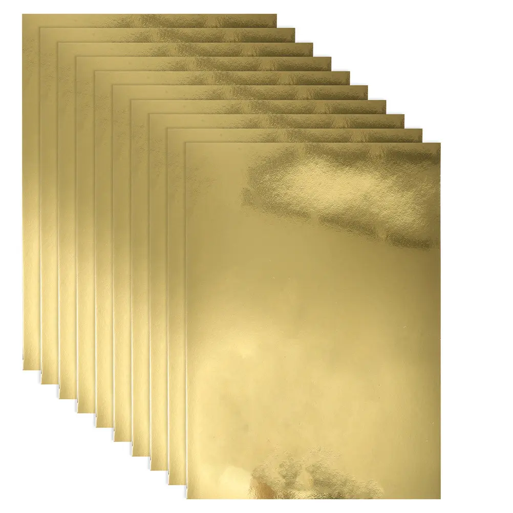 5Packs Mirror Cardstock Gold Metallic A4 Size Perfect for DIY Crafts Scrapbook Handmade Art Projects Gold Cardstock