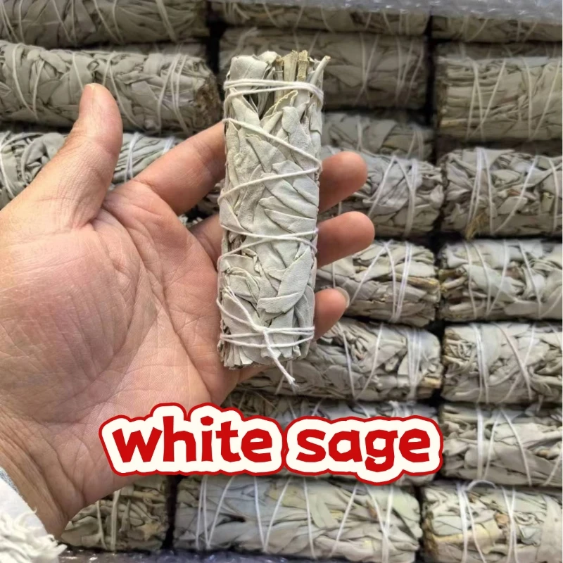 4inch White Sage Bundle California Smudge Stick Wand for Spiritual Incense Sticks Burning Aromatherapy Energy Cleansing Bundles