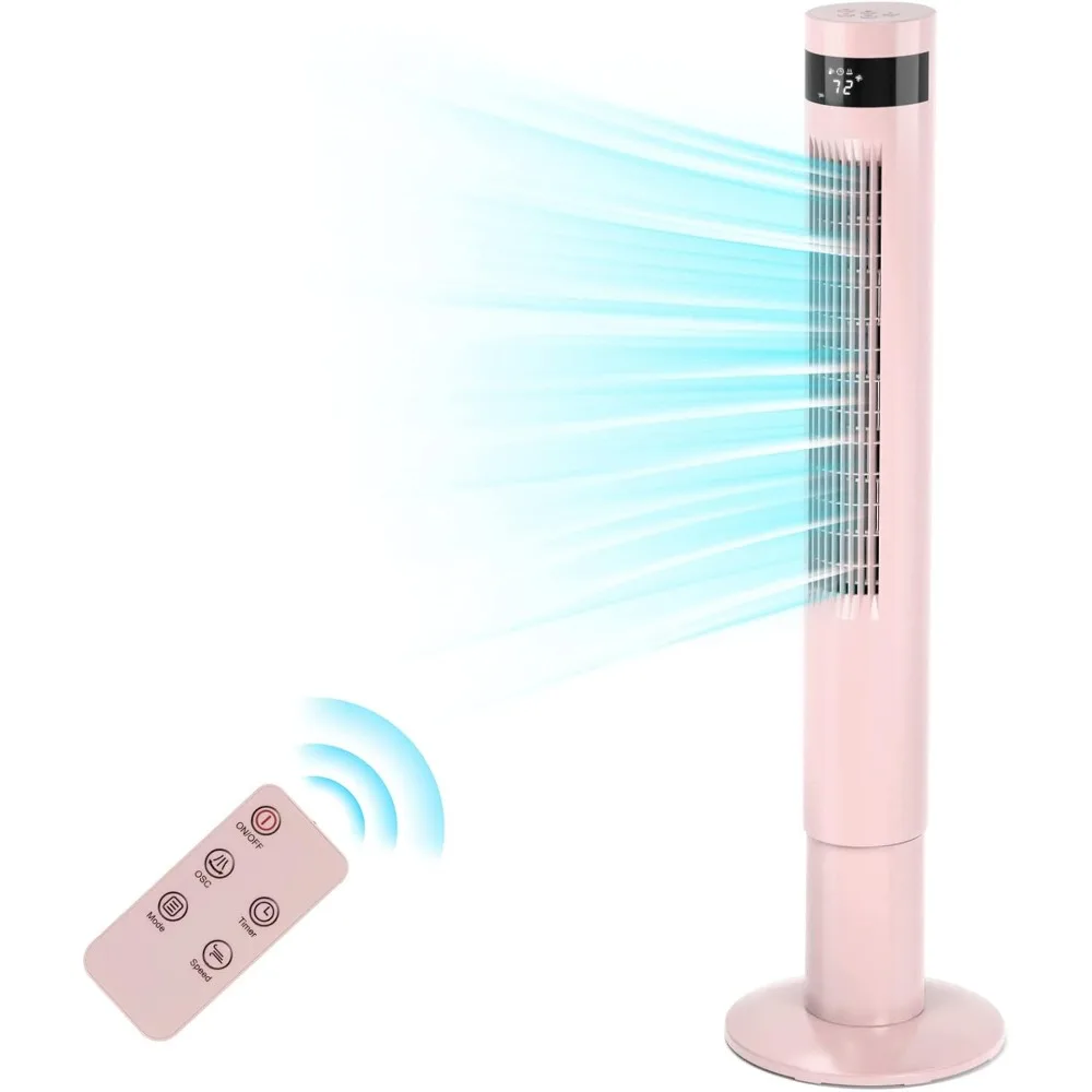 

2024 New Tower Fan Portable Electric Oscillating Fan Quiet Cooling Remote Control Standing Bladeless Floor Fans 3 Speeds