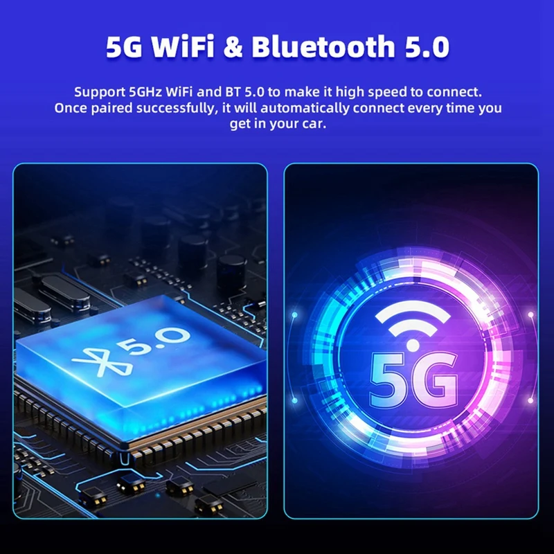 محول Android Auto Carplay سلكي إلى صندوق AI الذكي اللاسلكي مع ضوء RGB للسيارة مع Carplay السلكي