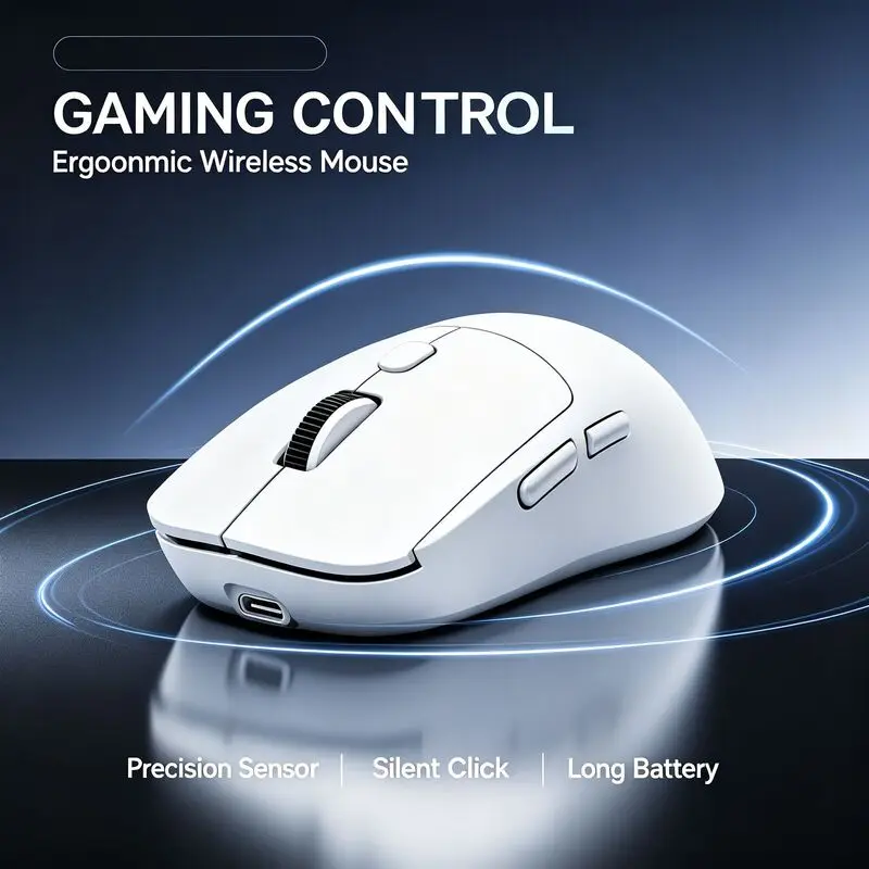 Wireless Ergonomic Mute Mouse Tri-mode Rechargeable Silent Office Laptop Wired Bluetooth Gaming Mice 6 Custom Keys DPI 800-1600