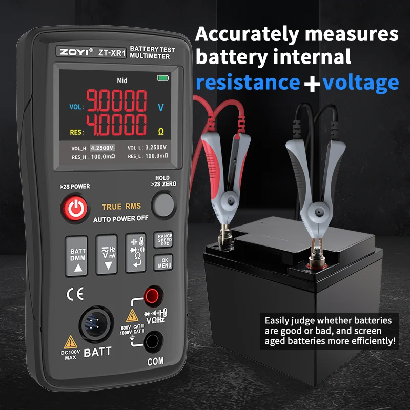 ZOYI ZT-XR1 Digital Multimeter Battery Internal Resistance Tester Voltage Diode Capacitance Multi-function Tool