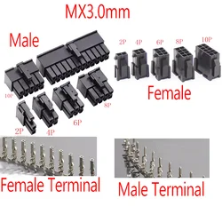 MX3.0 3.0mm Pitch Micro-Fit 3.0 Connector Housing 2*1/2/3/4/5/6/8/10/12 Pin Male shell + Terminal 43030 2P/3P/4P/5P  43025