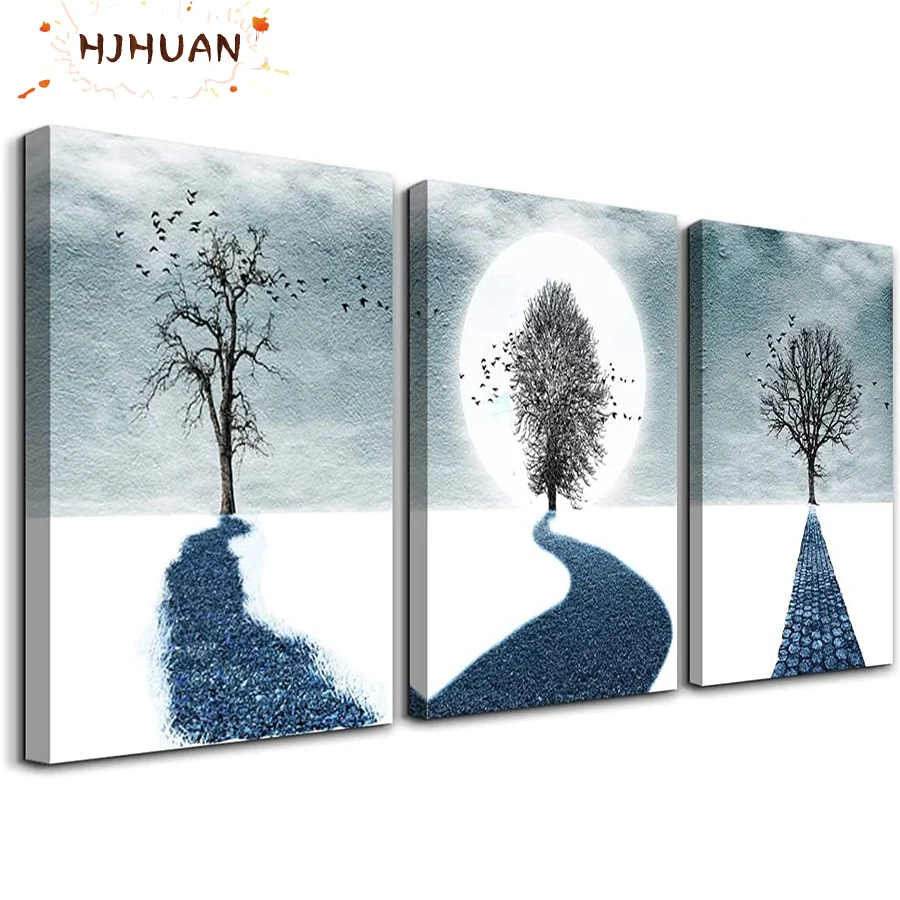 

3pcs Nordic light luxury decoration scenery Diamond Painting Cross Ctitch Diamond art Mosaic Embroidery Painting New Year Gift