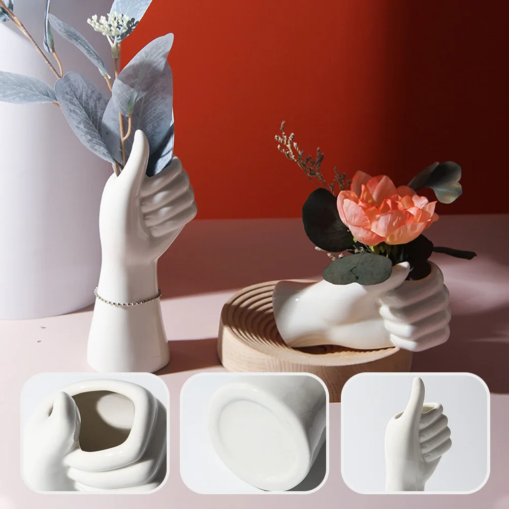 

Style White Geometric Shape Vase Special Shaped Unique Vases for Flowers Modern