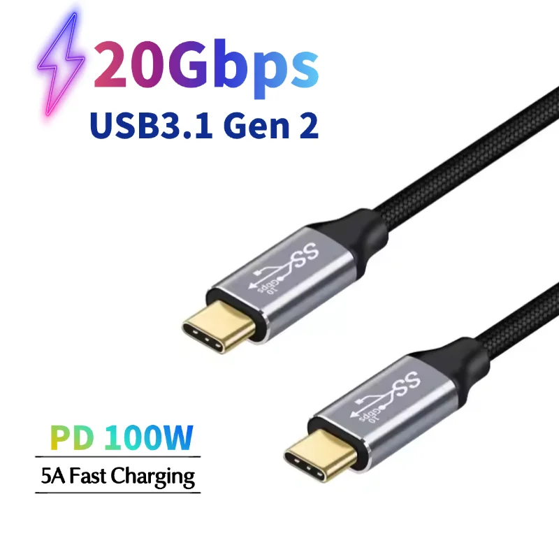 �y�Z�[�����zUSB C 3.1 Gen2 - �^�C�v C USB3.2 �P�[�u�� 20Gbps 4K 60Hz PD100W 5A �����[�d Thunderbolt 3 �R�[�h �m�[�g�u�b�N ���b�v�g�b�v�[�d��