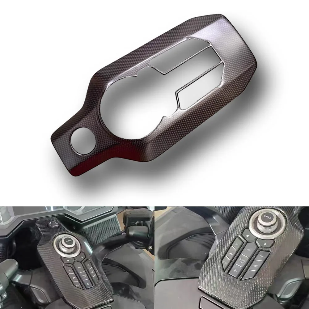 

Carbon Fiber Motorcycle Accessories Central Console Button Decoration Cover For Honda Goldwing F6B GL1800 2018-2025