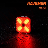 RAVEMEN CL06 50 Lumens Bike Tail Light with Brake Sensor Light Sensor 7 Light Modes Easy Install IPX6 Waterproof Bike Rear Light