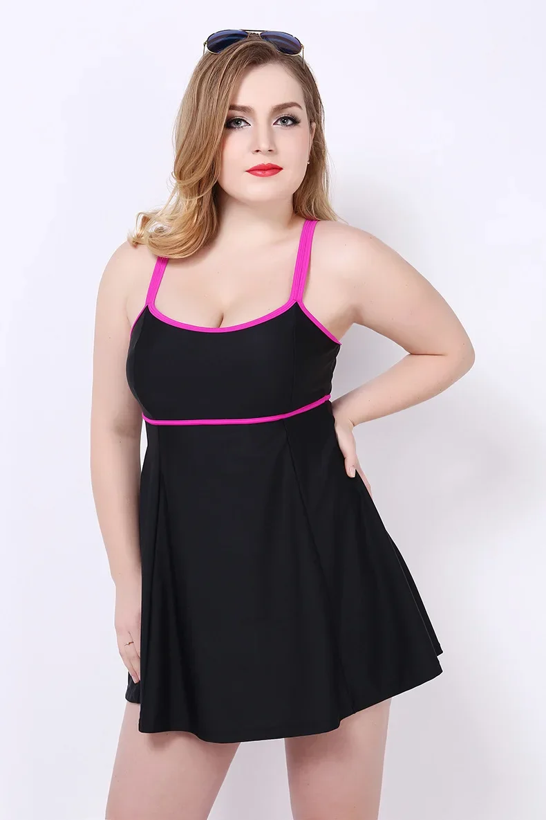 Women Plus Size Swim Dress Costume Swimsuit Skirted Swimwear Beachwear Strap New Vintage Women\'s Jumpsuit 2021 One Piece