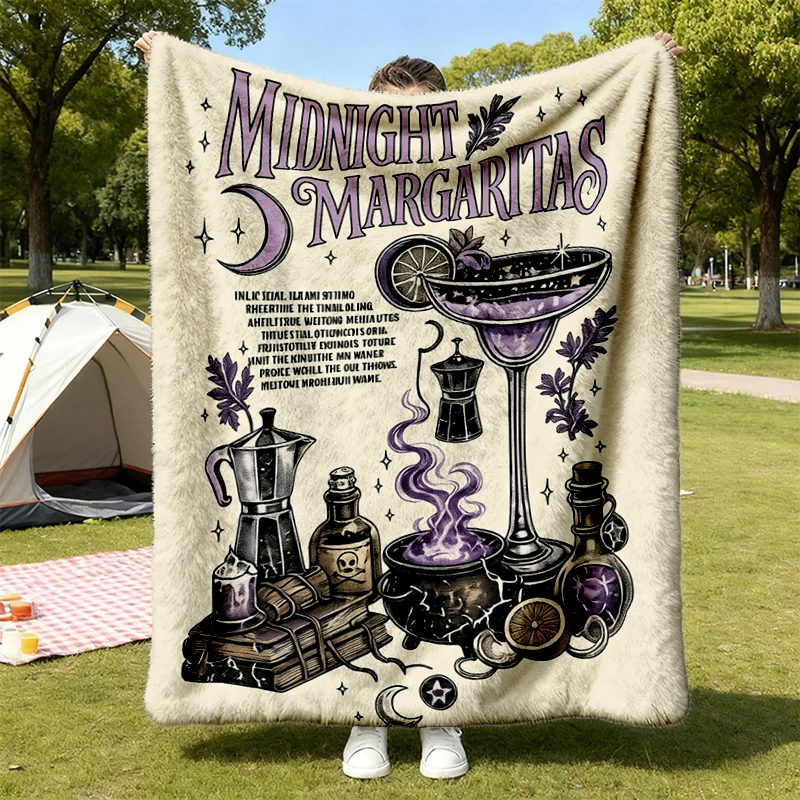  Midnight Margaritas Comfy Blanket, Salt Rosemary Lavender Love Flannel Blanket, Witchy Flannel Throw, Mar