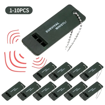 1-10PCS 3-częstotliwościowy gwizdek wysoka głośność gwizdek brelok sędzia biwakowy wędrówka na zewnątrz gwizdek awaryjny