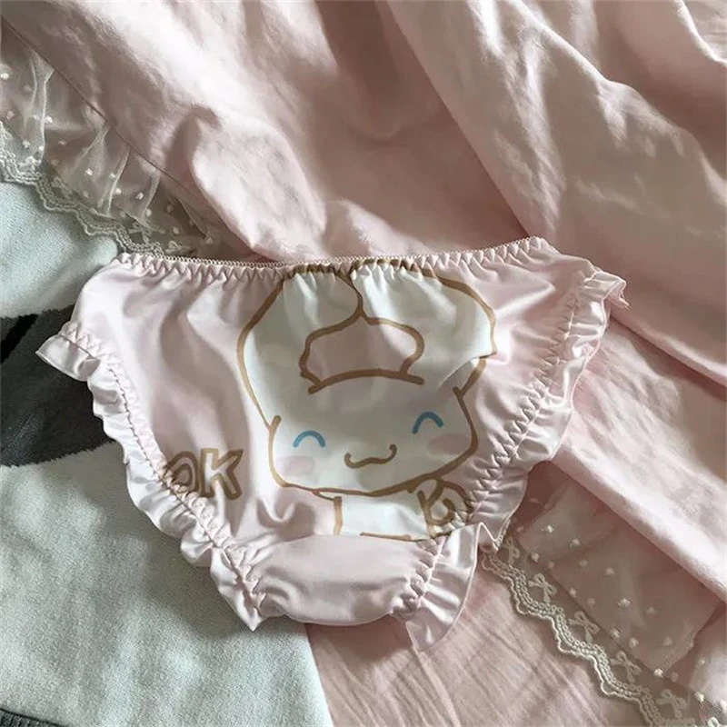 Japanese Briefs Milk Silk Panty Ladies Kawaii Cartoon Puppy Bunny Underwear Anime Printing Young Girl Student Underpants