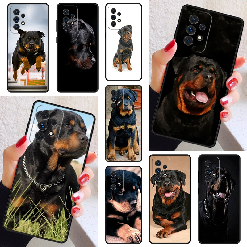 Cool Rottweiler Dog Soft TPU Phone Case Cover For Samsung Galaxy A52 A72 A73 A20e A21S A50 A70 A42 A31 A40 A51 A71 A32 A80 A91