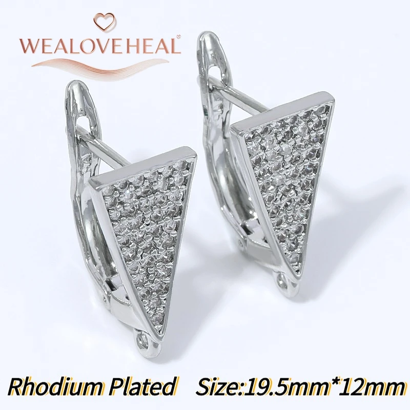 schmuckherstellung zubehör, 18K vergoldete Messing-Ohrringhaken mit umgekehrtem Dreieck, Micro-Pavé-Zirkonia-Ohrhaken mit Öse für DIY-Hängeschmuckherstellung – Detail 20