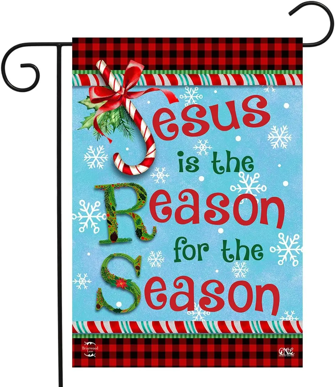 Reason For the Season Christmas Double Sided Garden Flag ; Briarwood Lane