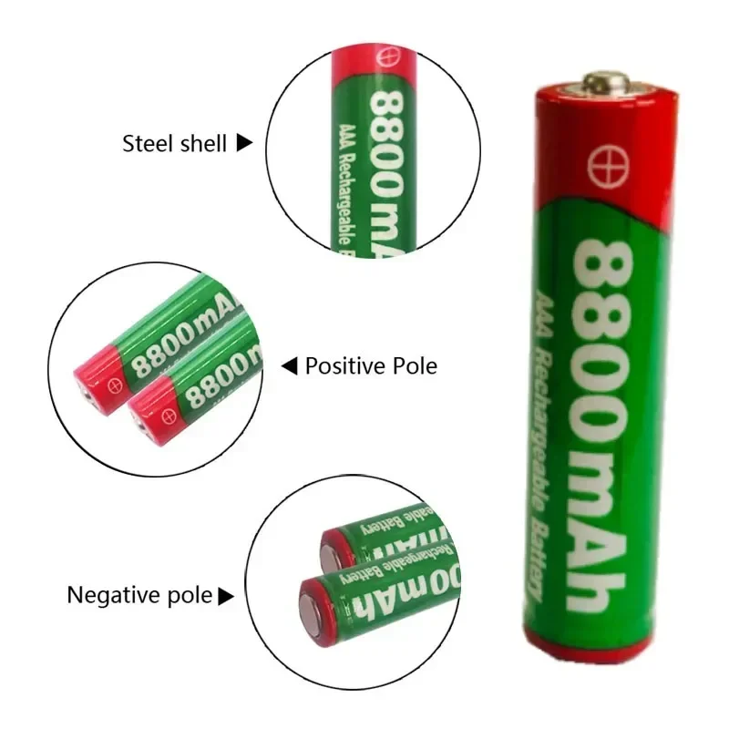 

Batterie rechargeable AAA 8800 mah, 1,5 V, 8800 mah, rechargeable, nouveau, Alcalinas, batterie