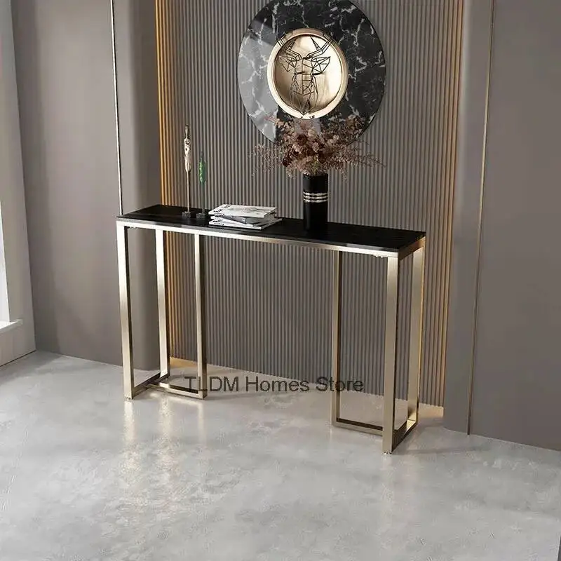 

Tables for Nordic Rock Hallway Slab Console Household Entry Console Table Light Luxury Wrought Iron Hotel Corridor Hallway Table