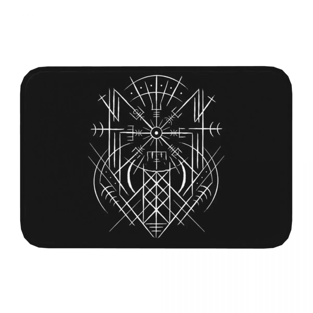 Viking Valhalla Non-slip Doormat Vegvisir Runen Kompass Kelten Wikinger Netz Wyrd Carpet Living Room Bedroom Mat Flannel